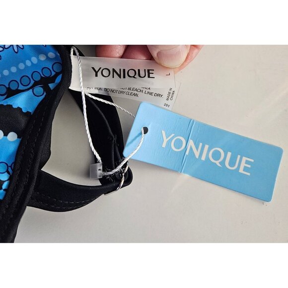 Yonique Womens Large Blue Tankini Swimsuit With Adjustable Straps & Boyshorts - Picture 11 of 13